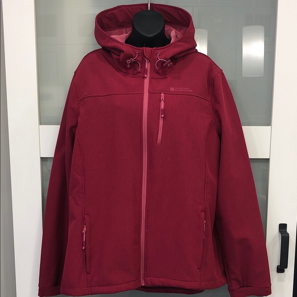 Mountain Warehouse Softshell Hooded Jacket – Helsinki II – Dark Pink – Size 16